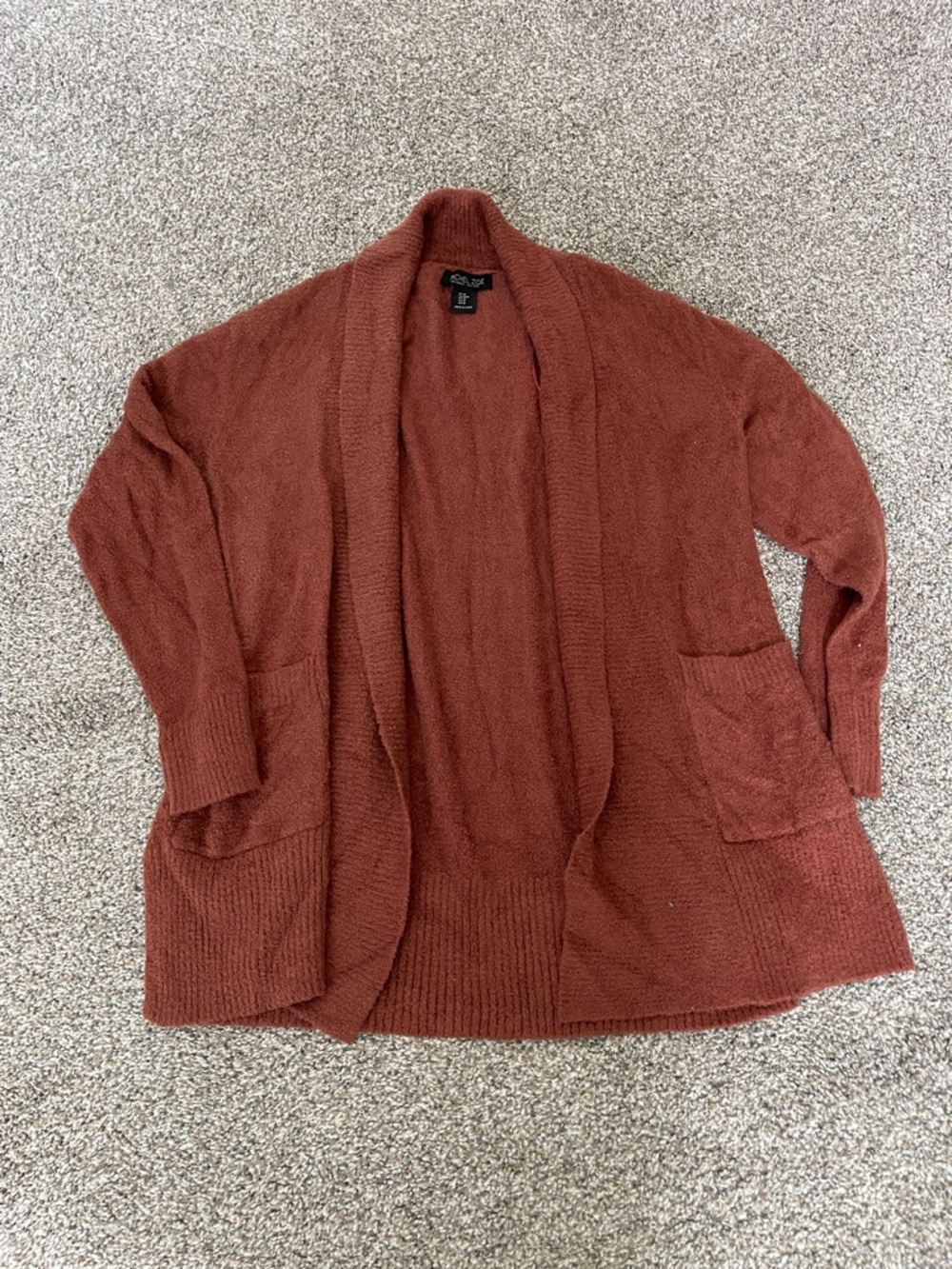 Rachel Zoe Rust Open-Front Knit Cardigan